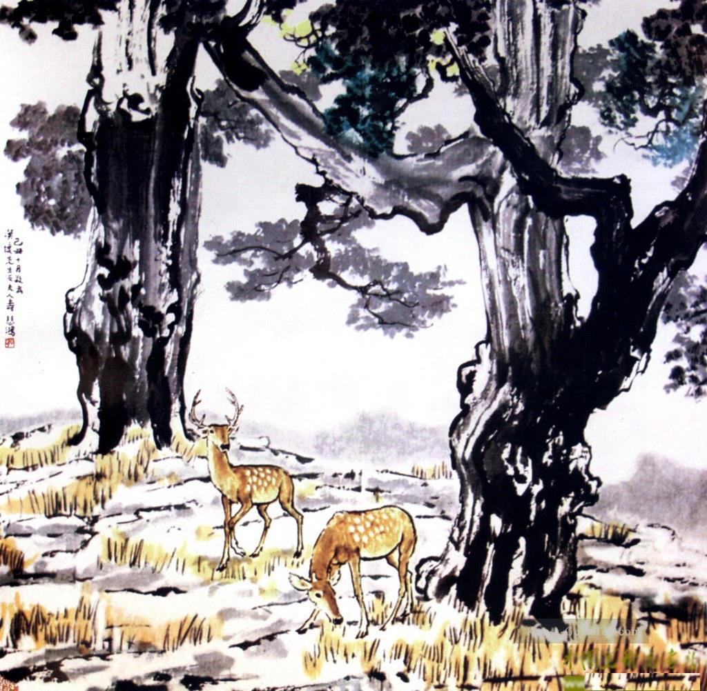 Xu Beihong Hirsch Kunst Chinesische Ölgemälde
